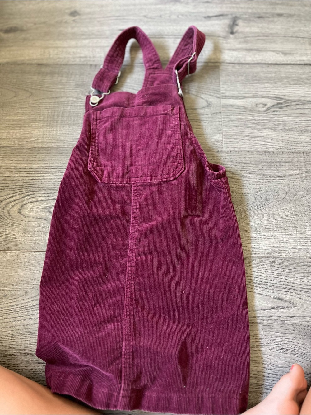 art class Burgundy Corduroy Pinafore Dress